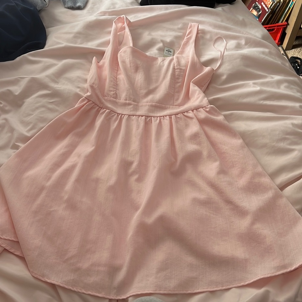 Baby pink baby doll dress